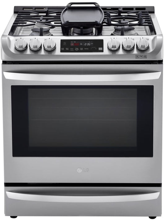 LG LSD4913ST 30 Inch Slide-In Dual Fuel Smart Range with 5 Sealed Burners