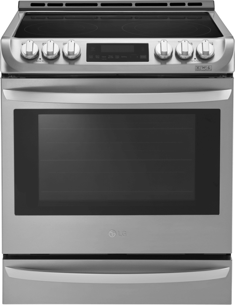 LG LSE4613ST 30 Inch Slide-in Electric Range with 5 Smoothtop Elements, 6.3 Cu. Ft. Oven Capacity, ProBake Convection®, Storage Drawer, 11 Cooking Modes, EasyClean®, SmartDiagnosis™, UltraHeat Power Burner, and ADA Compliant: Stainless Steel