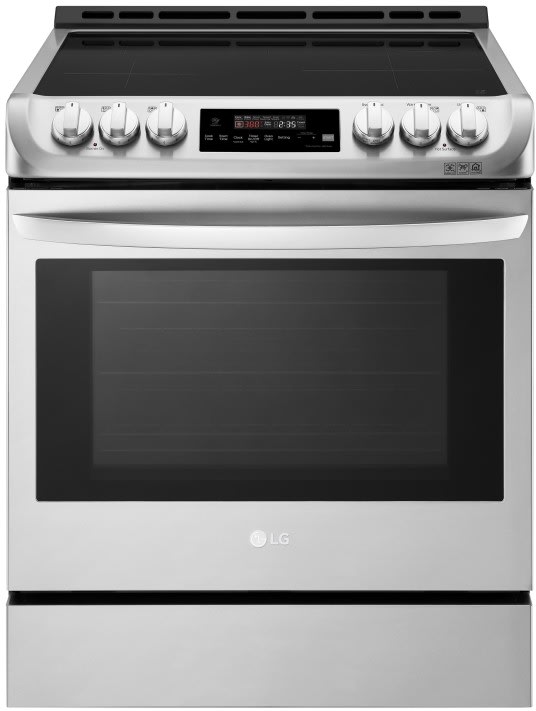 LG LSE4616ST 30 Inch Slide-In Electric Smart Range with 5 Radiant Elements, 6.3 cu ft. Oven Capacity, Storage Drawer, ProBake Convection®, EasyClean®, SmartDiagnosis™, Wi-Fi Connectivity, and Induction + Radiant Cooktop: Stainless Steel