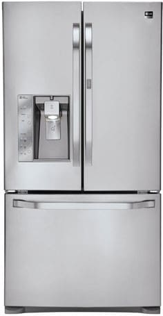 LG LSFD2491ST 36 Inch Counter Depth French Door Refrigerator with 24 cu. ft. Capacity, 4 Glass Spillproof Split Glass Shelves, Door-in-Door with Gallon Storage, LED Lighting and Tall External Ice and Water Dispenser