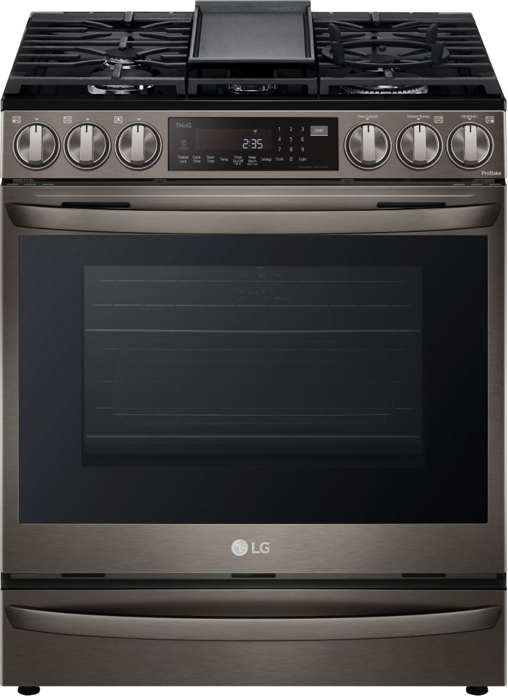 LG LSGL6337D 30 Inch Smart Instaview™ Gas Slide-In Range with 5 Sealed Burners, 6.3 cu. ft. Oven Capacity, ProBake Convection® with Air Fry, Air Sous Vide, Storage Drawer, EasyClean®+Self Clean, Wi-Fi, SmartDiagnosis™, and UltraHeat™ Power Burner