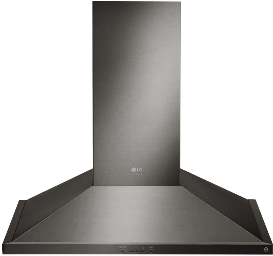 LG LSHD3689BD 36 Inch Wall Mount Chimney Range Hood with 5-Speed 600 CFM Blower, Wi-Fi, Dual Level LED Lighting, Low-Profile Body, Fingerprint-Resistant, and RoHS Compliant: Black Stainless Steel