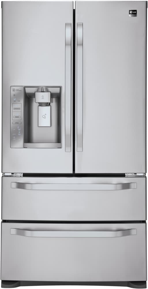 LG LSMX211ST 20.5 cu. ft. 4-Door French Door Refrigerator with SpacePlus Ice System, Glide N' Serve Drawer, IcePlus, LED Interior Light Smart Diagnosis Speaker and Energy Saving Button