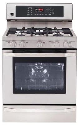 LG LSRG307ST Freestanding Gas Range with 5.4 cu. ft. Capacity, 5 Sealed Burners, True Convection and Storage Drawer