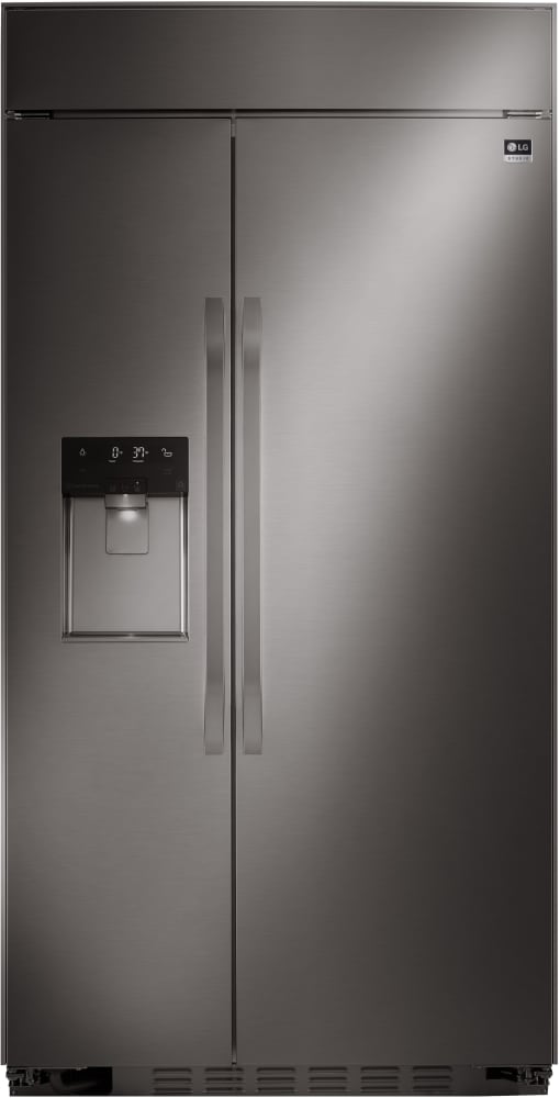 LG LSSB2696BD 42 Inch Built-In Side-by-Side Refrigerator with Linear Compressor, Fingerprint Resistant Exterior, Tall Dispenser®, Multi-Air™ Flow, Tempered Cantilevered Glass Shelving, Gallon Door Storage, ENERGY STAR® and 25.6 cu. ft. Capacity