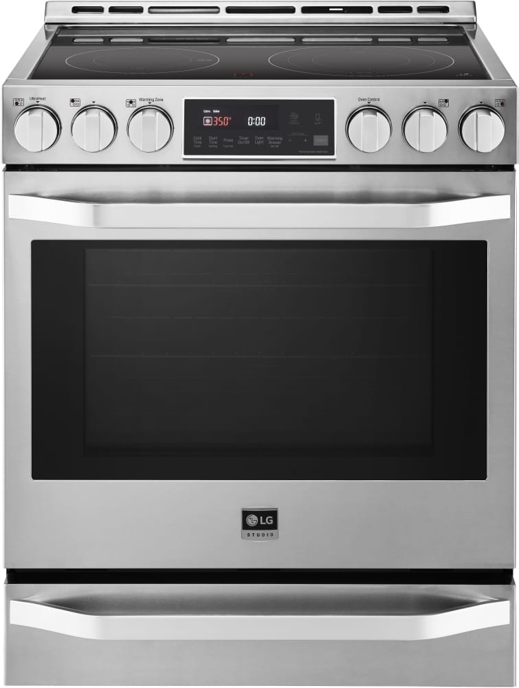 LG LSSE3026ST 30 Inch Slide-In Electric Range with Convection, Infrared Heating, EasyClean, Delay Start, 6.3 cu. ft. Capacity, 5 Smoothtop Elements, Hot Surface LED Indicator and Warming Drawer: Stainless Steel