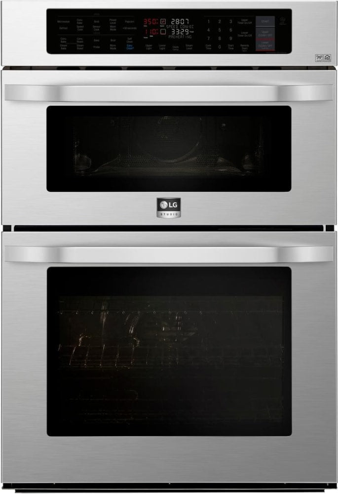 LG LSWC307ST 30 Inch Smart Electric Combination Double Wall Oven with TurboCook™ Speed Oven, True Convection, Self Clean, Steam Cook, WiFi Connectivity, SmartThinQ, and 6.4 Cu. Ft. Total Capacity