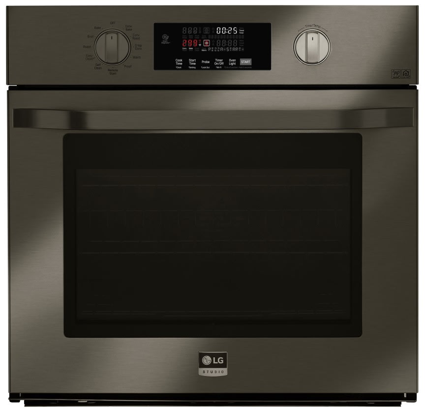 LG LSWS300BD 30 Inch Smart Single Electric Wall Oven with SmartThinQ® Technology, Convection, Gliding Rack System, EasyClean®, Hidden Bake, Self-Cleaning, Voice Commands, Wi-Fi Connectivity and 4.7 cu. ft. Capacity: Black Stainless Steel