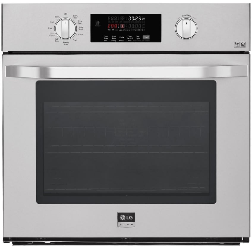 LG LSWS307ST 30 Inch Smart Single Electric Wall Oven with SmartThinQ® Technology, Convection, Gliding Rack System, EasyClean®, Hidden Bake, Self-Cleaning, Voice Commands, Wi-Fi Connectivity and 4.7 cu. ft. Capacity: Stainless Steel