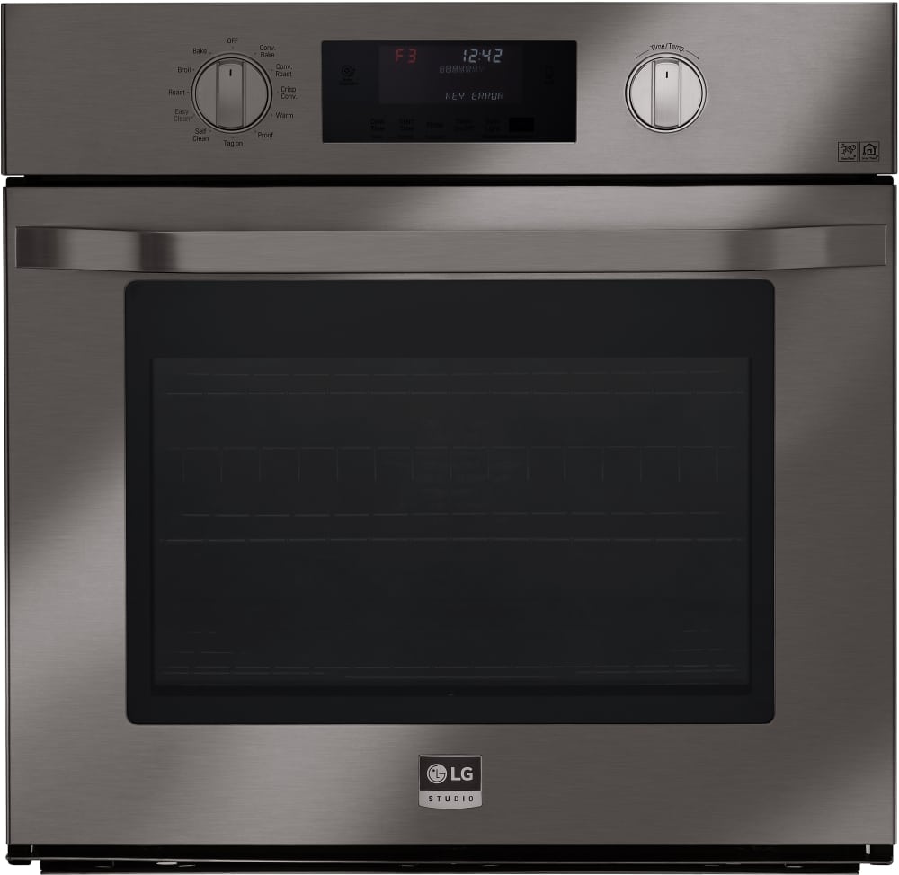 LG LSWS309BD 30 Inch Single Electric Wall Oven with Convection, Meat Probe, EasyClean, 4.7 cu. ft. Capacity, Hidden Bake Element 2,500W, 8-Pass Broiler Element, Gliding Rack and Broiler Pan: Black Stainless Steel