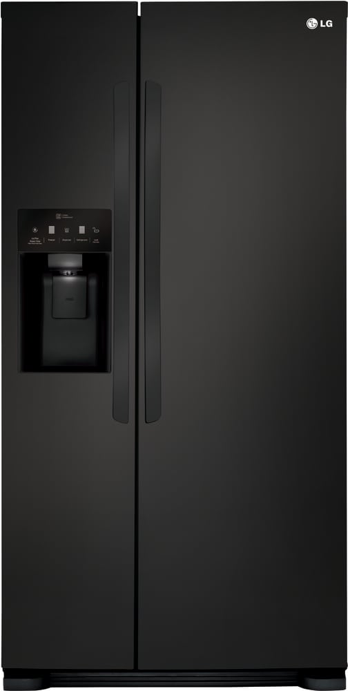 LG LSXS22423B 33 Inch Side-by-Side Refrigerator with Linear Compressor, SpacePlus® Ice System, Gallon Door Storage, Adjustable Glass Shelving, Digital Temperature Controls, LED Lighting, ENERGY STAR®, ADA Compliant and 22.1 cu. ft. Capacity: Black