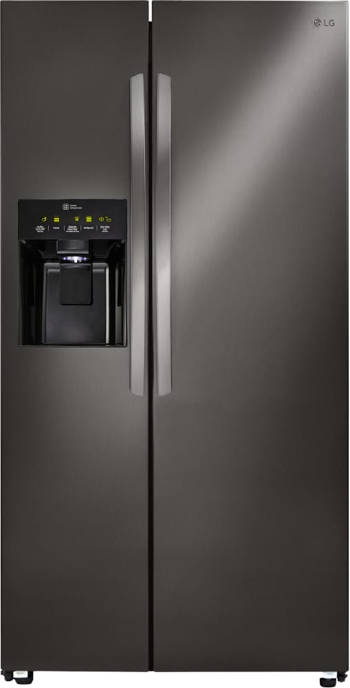 LG LSXS26336D 36 Inch Side-By-Side Refrigerator with Linear Compressor, Ice and Water Dispenser, Water Filtration, SpacePlus® Ice System, Adjustable Tempered Glass Shelves, Gallon Door Storage, SmartDiagnosis™ and 26.2 cu. ft. Capacity