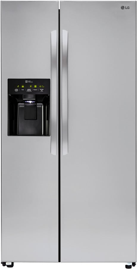 LG LSXS26336S 36 Inch Side-by-Side Refrigerator with External Dispenser, SpacePlus® Ice System, Multi-Air Flow Freshness System, Smart Diagnosis™, Dairy Bin, Linear Compressor, Door Alarm, Child Lock and 26.2 cu. ft. Capacity