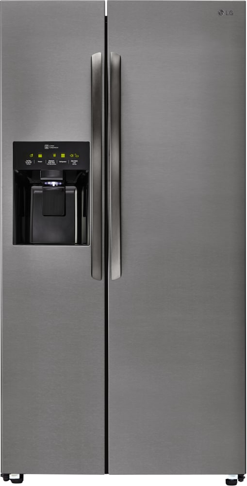 LG LSXS26336V 36 Inch Side-By-Side Refrigerator with Linear Compressor, Ice and Water Dispenser, Water Filtration, SpacePlus® Ice System, Adjustable Tempered Glass Shelves, Gallon Door Storage, SmartDiagnosis™ and 26.2 cu. ft. Capacity: Dark Graphite