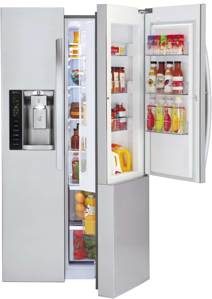 LG LSXS26386S 36 Inch Side-by-Side Refrigerator with Door-in-Door®, ColdSaver™ Panel, SpacePlus® Ice System, Smart Cooling®, Tempered Glass Shelves, Humidity-Controlled Crispers, Air and Water Filtration, ENERGY STAR® and 26 cu. ft. Capacity