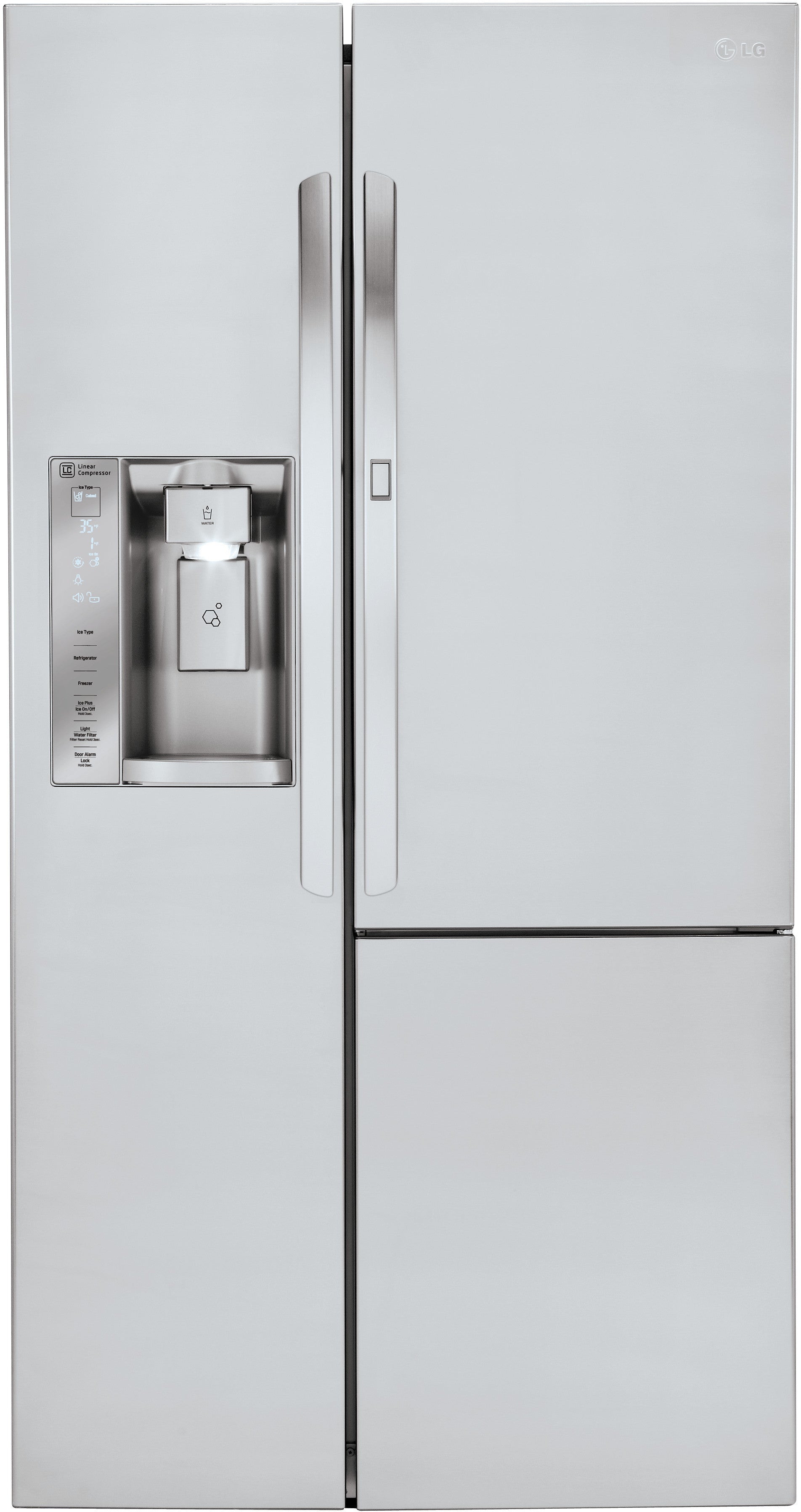LG LSXS26466S 26 cu. ft. Side by Side Refrigerator with Door-in-Door, 4 Glass Shelves, 9 Door Bins