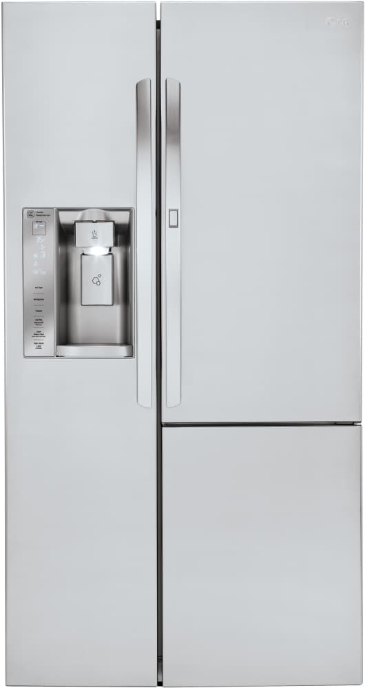 LG LSXS26466S 26 cu. ft. Side by Side Refrigerator with Door-in-Door, 4 Glass Shelves, 9 Door Bins, 2 Produce Crispers, 3 Glass Freezer Shelves, 2 Freezer Drawers and External Ice/Water Dispenser