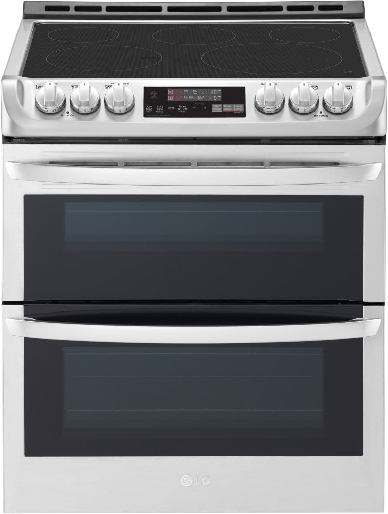 LG LTE4815ST 30 Inch Slide-In Electric Smart Range with 5 Element Burners, Double Oven, 7.3 Cu. Ft. Total Capacity, ProBake Convection®, Self Clean + EasyClean®, SmoothTouch™ Glass Control, Wi-Fi Connectivity, and SmartDiagnosis™: Stainless Steel