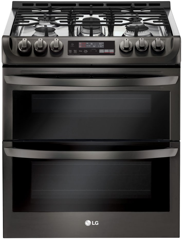 LG LTG4715BD 30 Inch Slide-In Gas Smart Range with 5 Sealed Burners, Double Oven, 6.9 Cu. Ft. Total Oven Capacity, ProBake Convection®, EasyClean®, PrintProof™, SmoothTouch™, WideView™ Window, Wi-Fi Connectivity, SmartDiagnosis™ and UltraHeat™ Burner