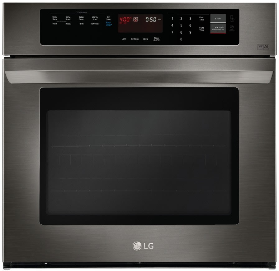 LG LWS3063BD 30 Inch Single Electric Wall Oven with Convection, Favorites, EasyClean, 4.7 cu. ft. Capacity, NFC Tag On Technology, 12 Hr. Automatic Shut-Off, Brilliant Blue Interior and Broiler Pan: Black Stainless Steel