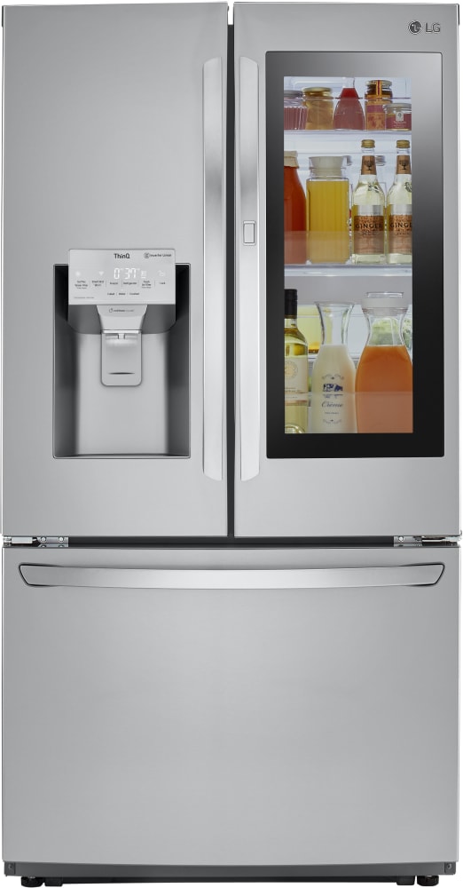 LG LFXS26596S 36 Inch Smart French Door Refrigerator with 26 cu. ft. Total Capacity, WiFi, InstaView™ Door-in-Door, SmartThinQ®, Slim SpacePlus®, Sabbath Mode, NSF, Star-K® Certified, and ENERGY STAR®: PrintProof™ Stainless Steel