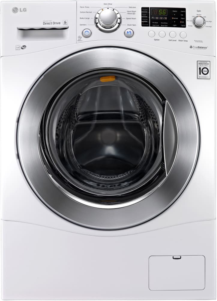 LG WM1377HW 24 Inch 2.3 cu. ft. Front Load Washer with 9 Wash Cycles, 1,400 RPM, Sanitary Cycle, Speed Wash, StainCare Option, SenseClean, LoDecibel Quiet Operation, NeveRust Stainless Steel Drum and ENERGY STAR Certification