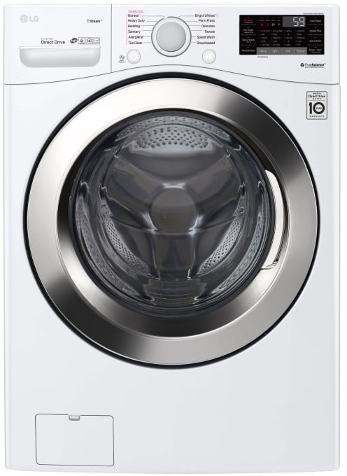 LG WM3700HWA 27 Inch Front Load Smart Washer with Steam Technology, 6Motion™ Technology, TubClean Cycle, LG SideKick™ Compatible, Allergiene™ Cycle, 12 Wash Programs, 12 Wash Options, Wi-Fi Connectivity, Voice Activation, Child Lock, 4.5 cu. ft. Capacity