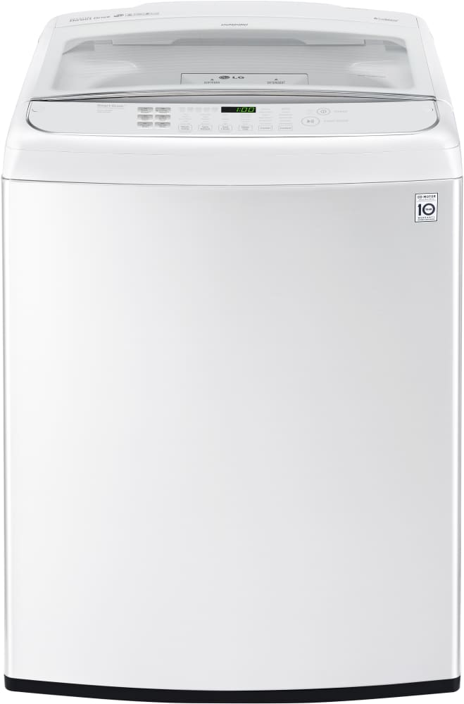 LG WT1901CW 27 Inch Top Load Washer with TurboWash®, Slam Proof Lid, Wi-Fi Connectivity, LoadSense, 12 Wash Cycles, StainCare™ Option, Bright Whites™ Cycle, Speed Wash, 3 Tray Dispenser, ENERGY STAR® and 5.0 cu. ft. Ultra Large Capacity: White