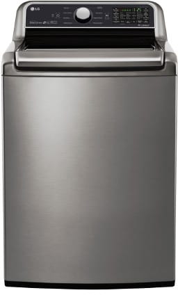 LG WT7200CV 27 Inch Top Load Washer with SmartThinQ® Wi-Fi Technology, 6Motion™ Technology, SlamProof™ Lid, NeveRust™ Stainless Steel Drum, 8 Wash Options, SenseClean™ System, SmartRinse™, StainCare™, LoDecibel™ Quiet Operation, ENERGY STAR® Rated and