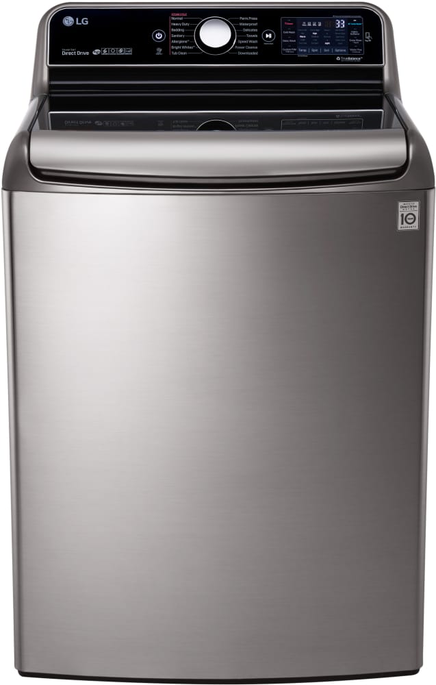 LG WT7700HVA 29 Inch 5.7 cu. ft. Top Load Washer with 14 Wash Cycles, 1,050 RPM, Steam, TurboWash Technology, StainCare, Speed Wash, Allergiene Cycle, Sanitary Cycle, Smart Diagnosis and ENERGY STAR Qualification: Graphite Steel