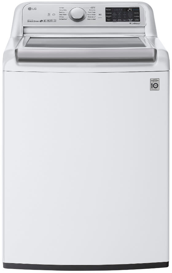 LG WT7800CW 27 Inch Top Load Smart Washer with 5.5 cu. ft. Capacity, TurboWash3D™ Technology, SmartThinQ®, ColdWash™, Oxi Sanitize™, 6Motion™ Technology, 12 Wash Cycles, Pre Wash+ Cycle, Speed Wash Cycle, and ENERGY STAR®: White