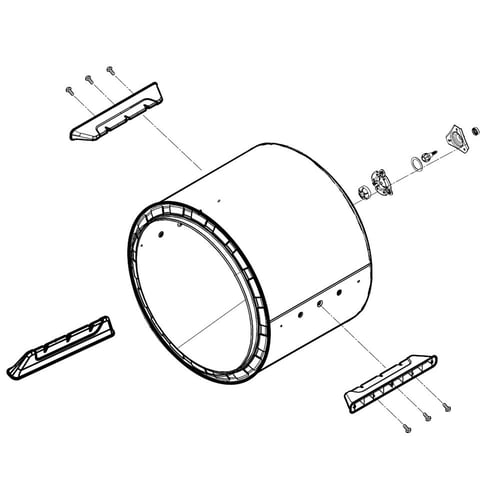 LG Dryer Tub Assembly, Drum - 3045EL1003Y