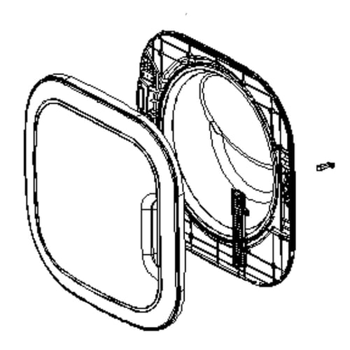 LG ADC71605801 Washer Door Assembly